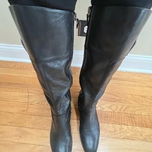 Franco Sarto Tall Black Leather Boots